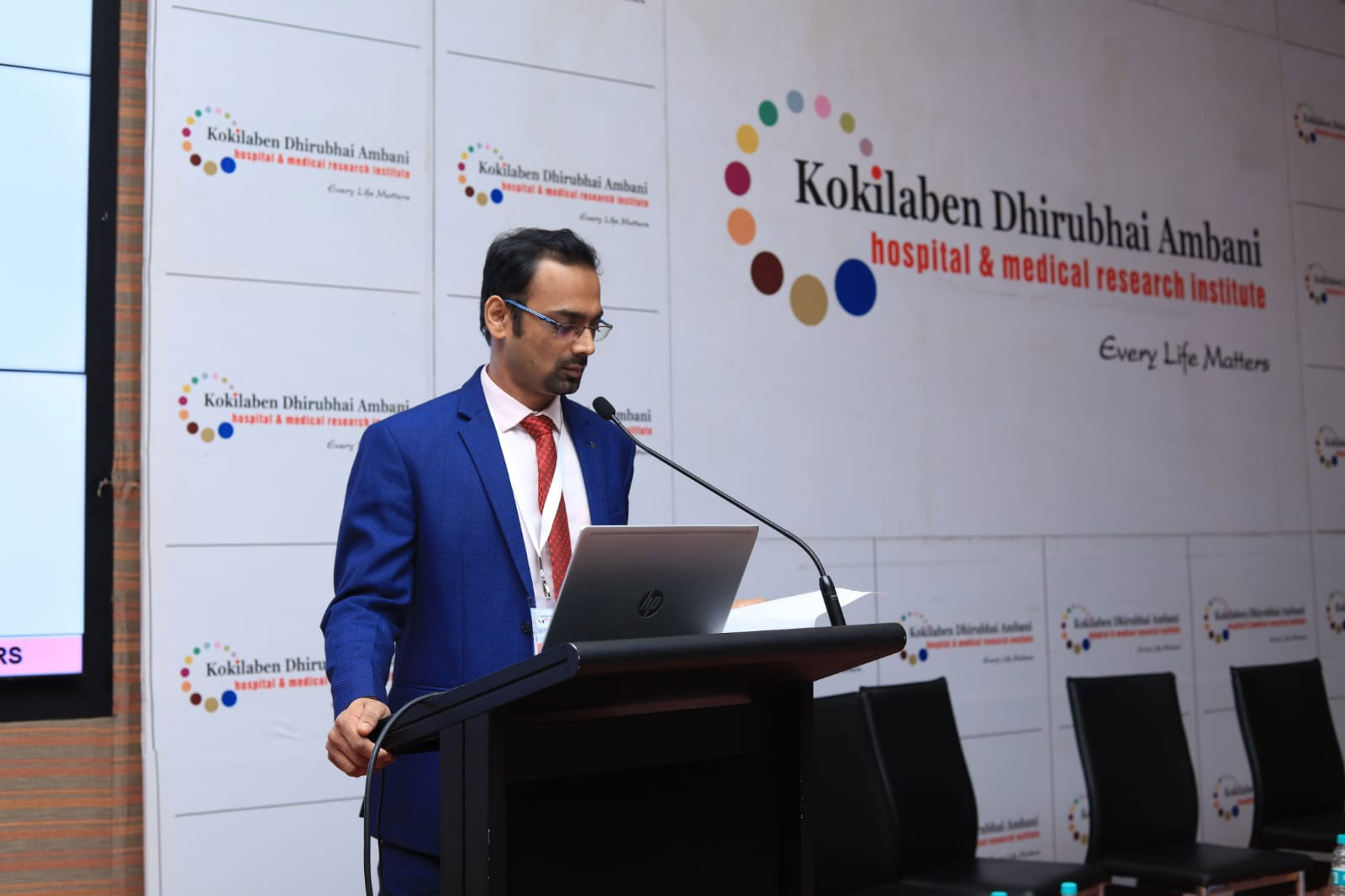 Speech at Podium